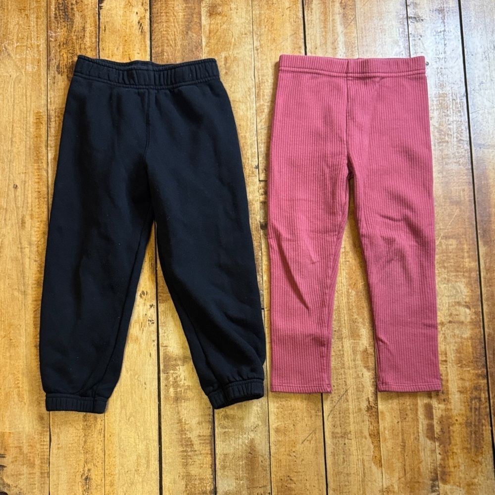 Garanimals sweatpants leggings 4T Black red Joggers ribbed cotton